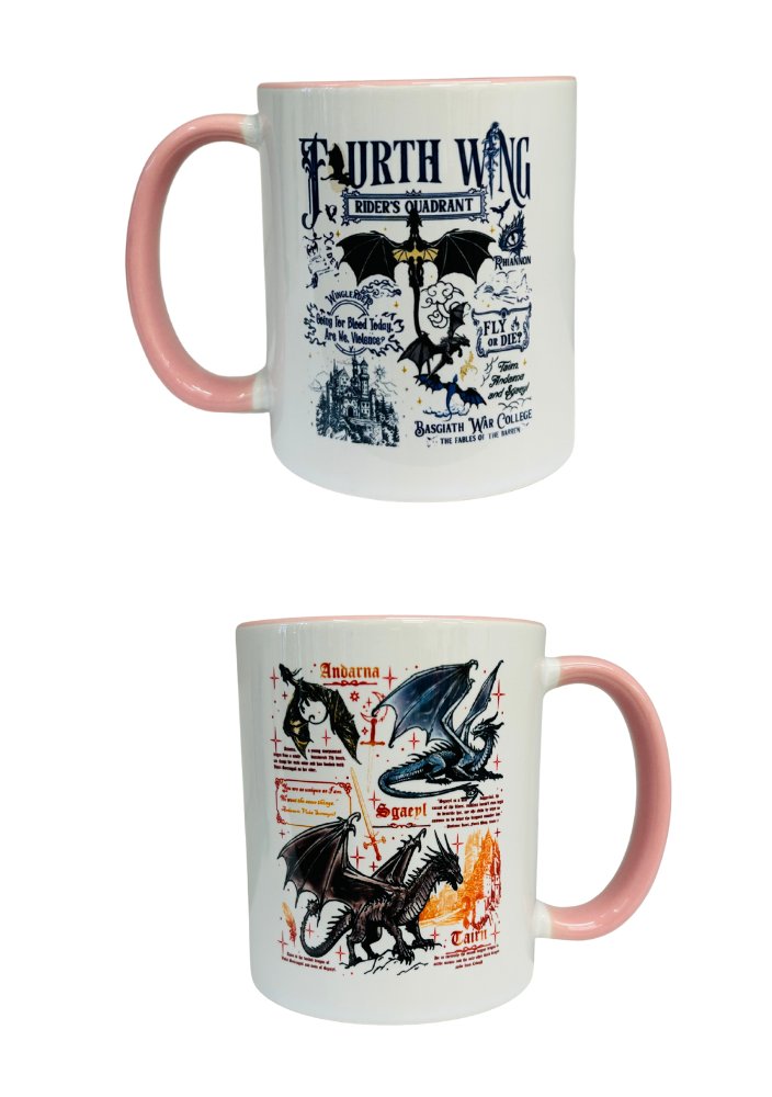 Fourth wing inspired cup (double sided) (Pink)
