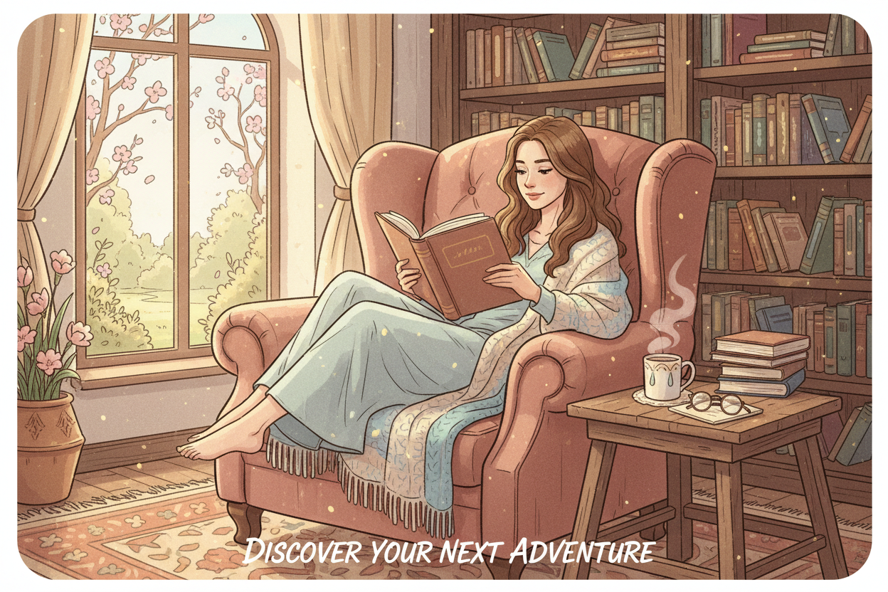 woman reading book illustration